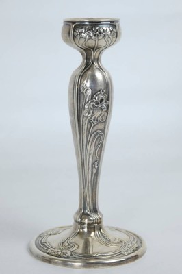 JUGENDSTIL Kerzenständer Sterlingsilber um 1900