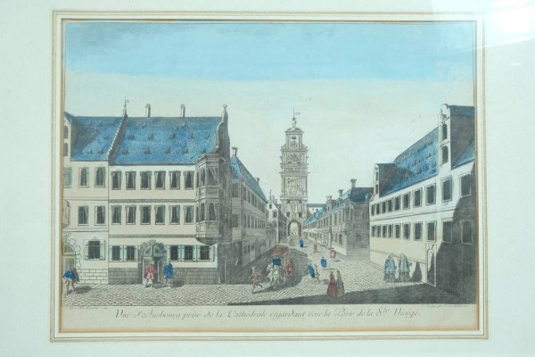 AUGSBURG Kupferstich, koloriert, um 1740. Titel 