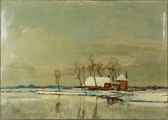 WIERTZ Henri Louis (Joub) (1893-1966) Winterlandschaft, Öl auf Leinwand, 51x71cm, R 