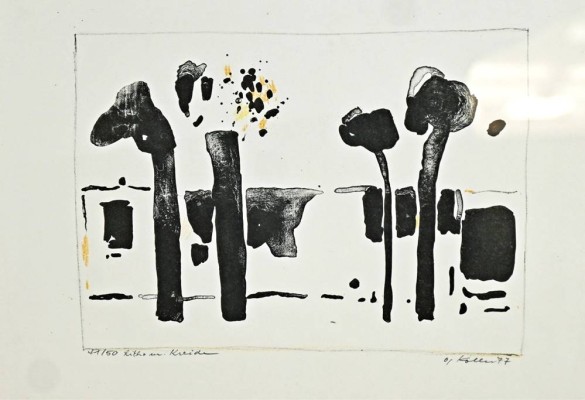 KOLLER Oskar (1925- 2004) Lithographie und gelbe Kreide u. li. mit Bleistift bez. 41/50, 