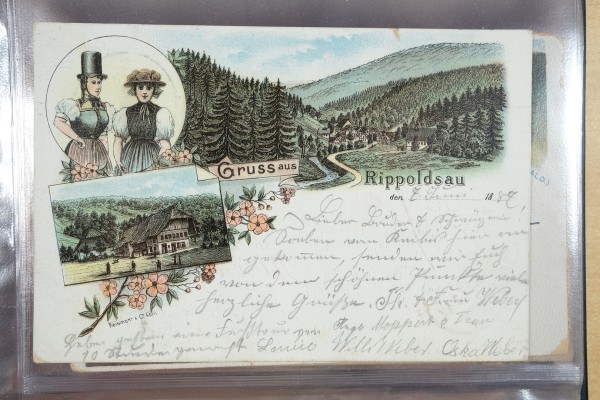 Postkartenalbum mit historischen Postkarten von Bad Rippoldsau.