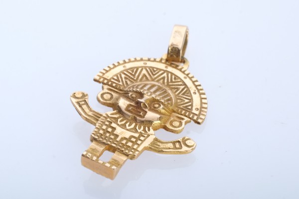 Anhänger mit afrikanischer Figur, Länge 4 cm, Gelbgold 750, punziert, 8g