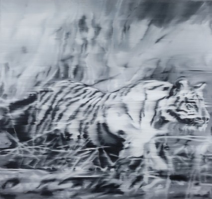 Richter, Gerhard (geboren 1932) Tiger, nach dem Gemälde von 1965, Offsetdruck auf geschöpften Papier.