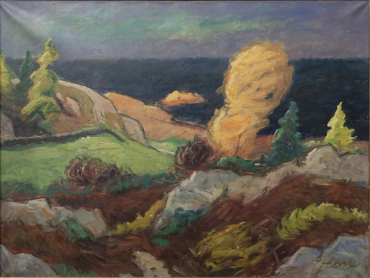 Aabo, Jens (1898-unbekannt), Bornholm, 1936, Öl auf Leinwand.