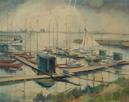 Reetz Willy (1892-1963) Hafen, Aquarell.