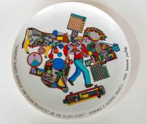 Rosenthal-Künstlerteller Eduardo Paolozzi, Durchmesser 25 cm, im Originalkarton.