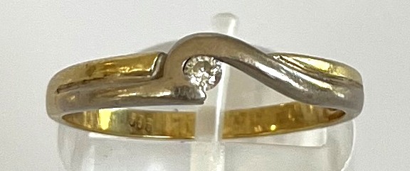 Goldring, bicolor, 585 Gelbgold, Größe 56.