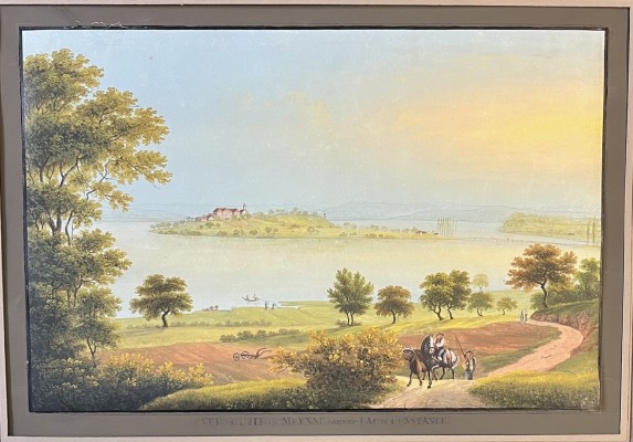 Bleuler, Ludwig (1792-1850) Insel Mainau von Nordwesten, Gouache auf Karton, frühes 19. Jahrhundert.