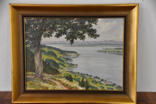 Kellermann, Karl (1881-1968) Seeblick, Öl auf Leinwand.