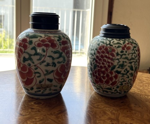 Zwei Famille Verte Jars, wohl Kangxi Periode (1663-1723), China.