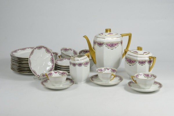 Limoges-Kaffeeservice, gestaltet von Jean Boyer, um 1925.