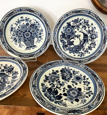 Delft vier Wandteller: Royal Goedewaagen 