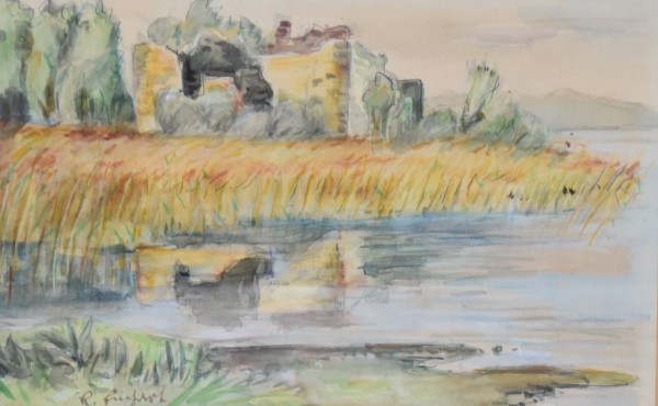 Einhart, Karl (1884-1967) Ruine Schopflen, Aquarell.