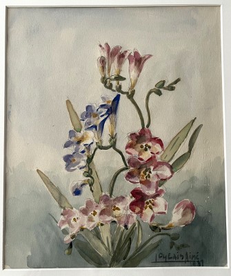 Logeais, Aimé Francois (20. Jahrhundert) Frühlingsblumen, 1931, Aquarell.