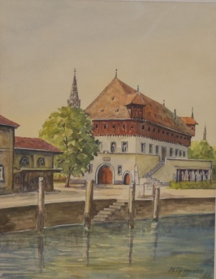 Thomann, Martin (1915-2007) Drei Bodensee-Ansichten, Aquarelle.