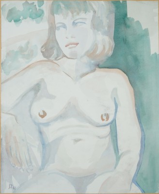 Torcapel, John (1881-1965) Damenakt, Aquarell auf Papier, 1963.