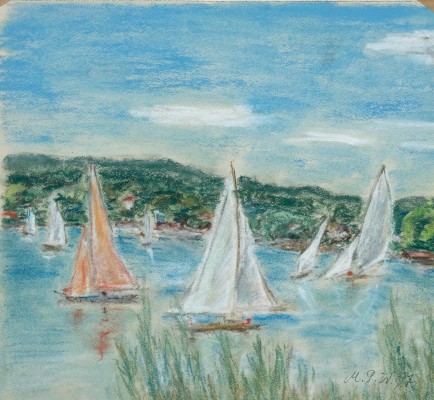 Peifer-Watenphul, Max (1896-1976) Bodensee, Farbzeichnung auf Papier, 1957.