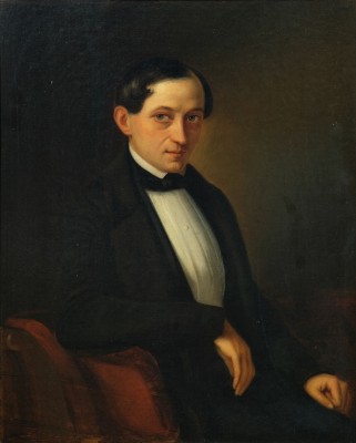 Anonym (19. Jahrhundert) Portrait von Georg Franz Wilhelm Alexander Glock, um 1850, Öl auf Leinwand, auf Platte aufgezogen.