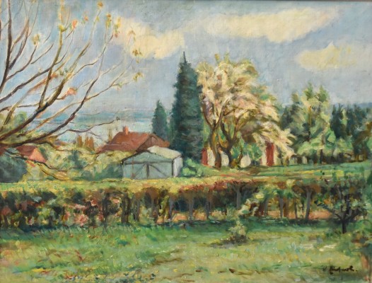 Einhart, Karl (1884-1967) Weinreben, Öl auf Leinwand.