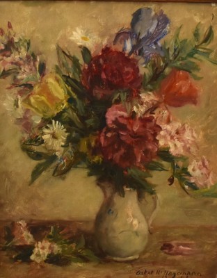 Hagemann, Oskar H. (1888-1985) Blumenstillleben, Öl auf Leinwand, 1942.