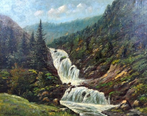 Martin (20. Jahrhundert) Reichenbachfall, Öl auf Leinwand.