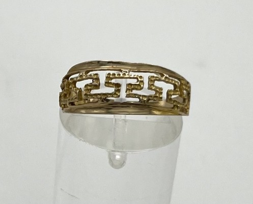 Ring mit Mäander-Muster, Gelbgold 585 (getestet).