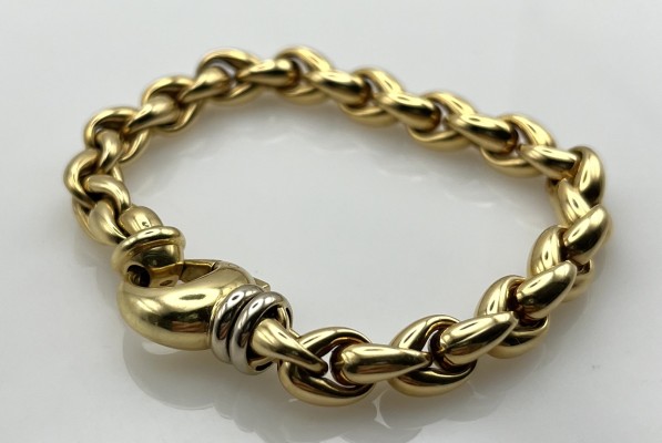 Kordel-Armband, Gelbgold 750, punziert.