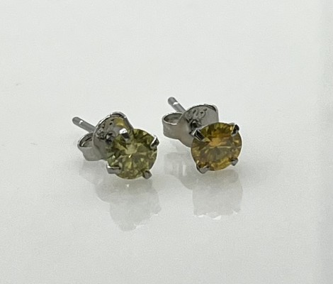 Paar Ohrstecker, 925 Sterlingsilber, Vivi Yellow Moissanit, 0,5 ct.