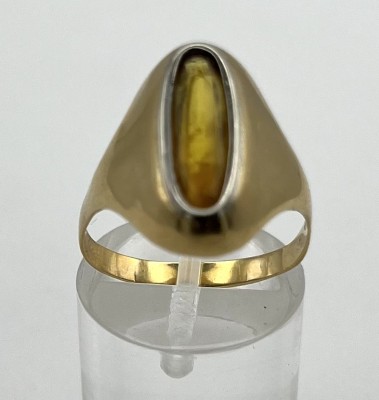 Goldring mit Citrin, 750er Gelbgold, Größe 58. Citrin in Goldfassung. 5,48g.