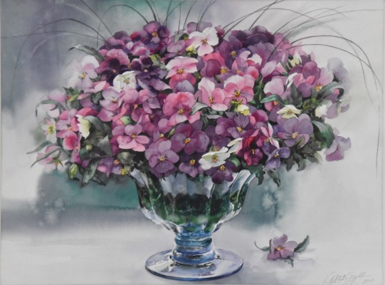 Karassioff, Valery (geboren 1939) Blumenstrauß, Aquarell, 2001.