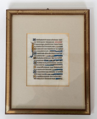 Stundenbuchblatt, teilweise mit Blattgold versehen, um 1480.