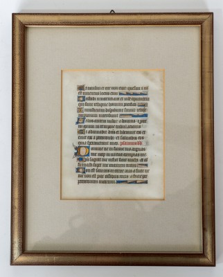 Stundenbuchblatt, teilweise mit Blattgold versehen, um 1480.