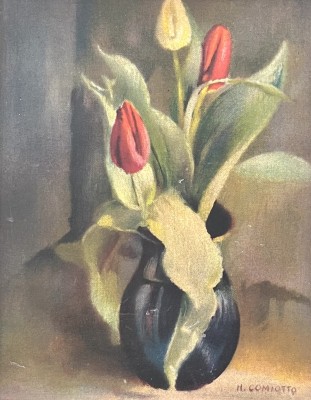 Comiotto, Hans (1906-1972) Tulpen, hochwertiger Offset-Druck, im Erscheinungsbild eines Gemäldes.