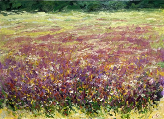 Steinhauser, Erwin (1939-2023) Blumenwiese, Acryl auf Leinwand.