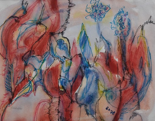 Anonym (20./21. Jahrhundert) Blumenwiese, Aquarell, 1978.