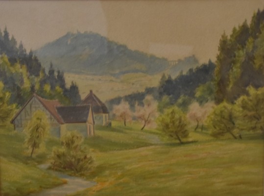 Anonym (20. Jahrhundert) Blick ins Tal, Aquarell.