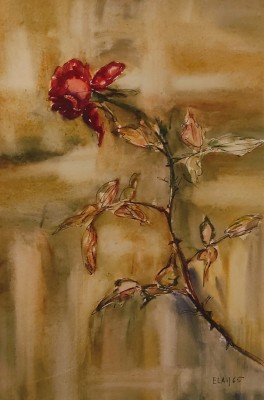 Elah, Gottlieb (1913-2005) Rose, Aquarell / Mischtechnik auf Papier, 1965.