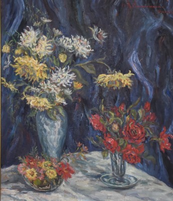 Zimmermann-Dursch, Maria (1881-1971) Blumenstillleben, Öl auf Leinwand.