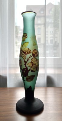 Tip Gallé Vase nach Emile Gallé (1846-1904), Replik, 1960/70er Jahre.