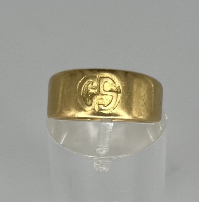 Kleiner Siegel-Ring, Monogramm „GS“, Gelbgold 750 (punziert).