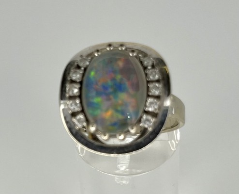 Opal-Ring, Weißgold 585 (punziert)