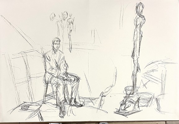 Giacometti, Alberto (1901-1966) Studio Szene, Lithographie.