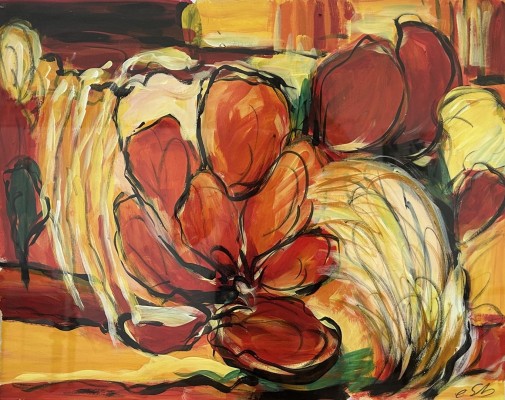 Steinhauser, Erwin (1939-2023) Abstrakte Blüten, Acryl auf Papier.