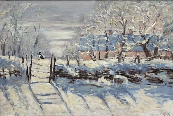 Steinhauser, Erwin (1939-2023) Winterlandschaft, Acryl auf Platte.