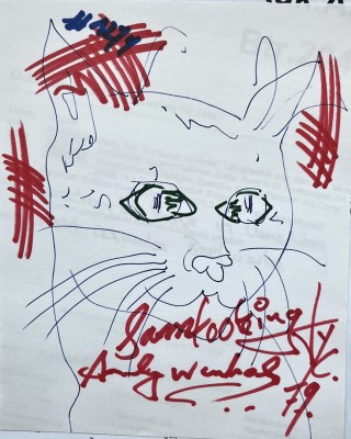 Warhol, Andy (1928-1987) Katze, Skizze, 1979.