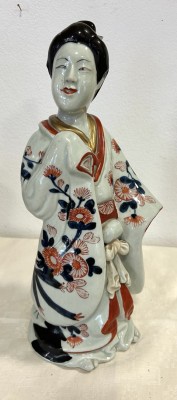 Geisha, Porzellan, 18. Jahrhundert, Japan, Edo Periode, handgemalt.