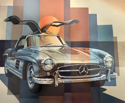 Bracq, Paul (geboren 1933) Mercedes Benz 300SL, hochwertiger Kunstdruck.