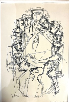 Litzenburger, Roland Peter (1917-1987) Tafelrunde, Lithographie, 1960.