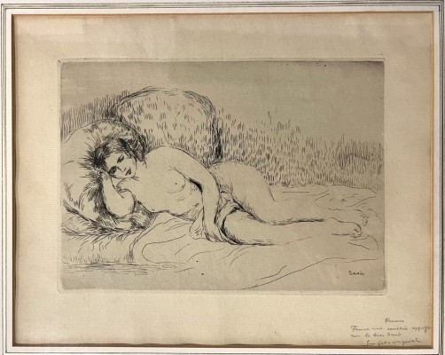 Renoir, Pierre-Auguste (1841-1919) Schlafender weiblicher Akt, Lithographie, um 1900.