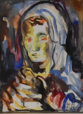 Breinlinger, Hans (1888-1963) Madonna, Aquarell, 1950.